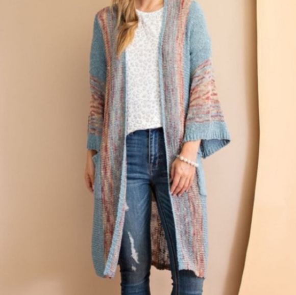 Easel Boho Duster Cardigan Sweater - Picture 4 of 9